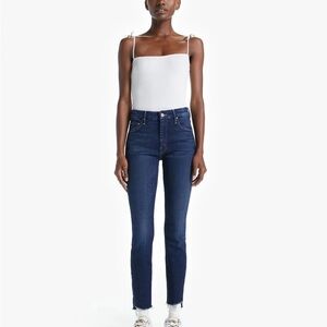 Mother The Looker Ankle Step Fray “Bombay Lost and Found” Jeans, Size 24